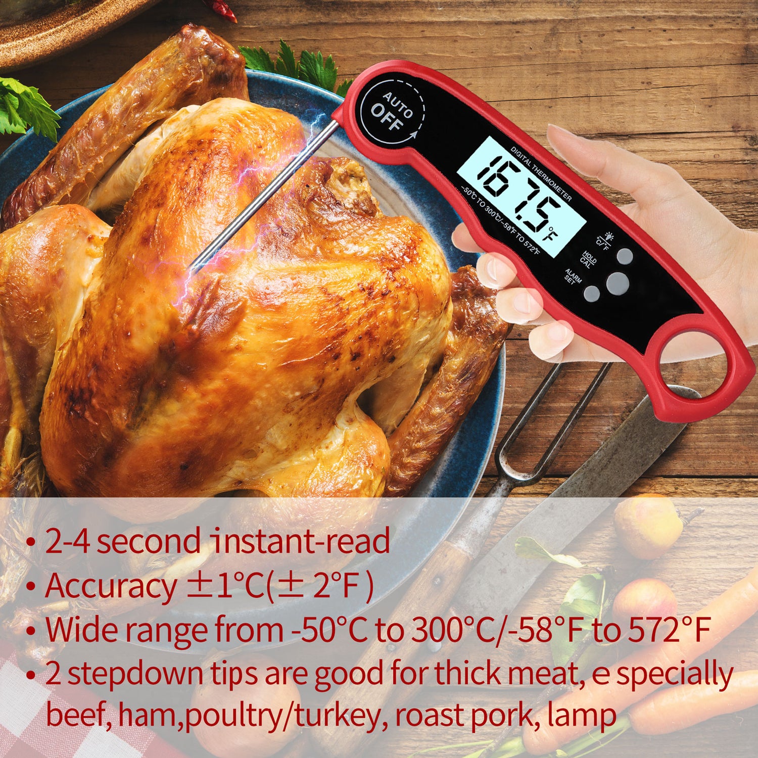 General Tools MT200 Analog Meat Cooking Thermometer